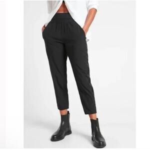 Athleta Pants Womens 8 Black Nolita Slim Tapered Crop Pull On Commute Stretch
